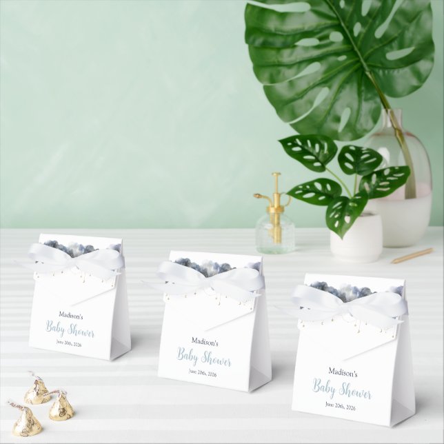 Celestial Navy Watercolor Cloud Baby Shower Favour Box (Multiple)