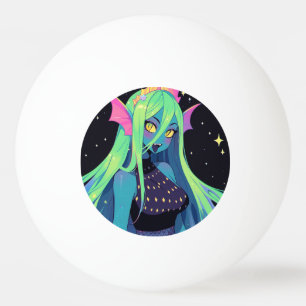 Celestial Neon Mermaid — Kawaii Cosmic Siren Vibes Ping Pong Ball
