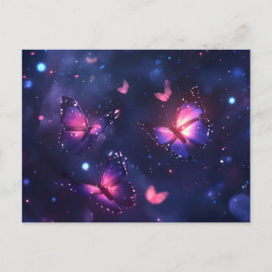 Celestial Night Butterfly Garden Holiday Postcard