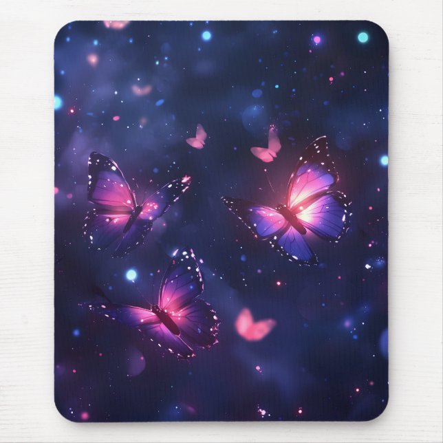 Celestial Night Butterfly Garden Mouse Pad (Front)
