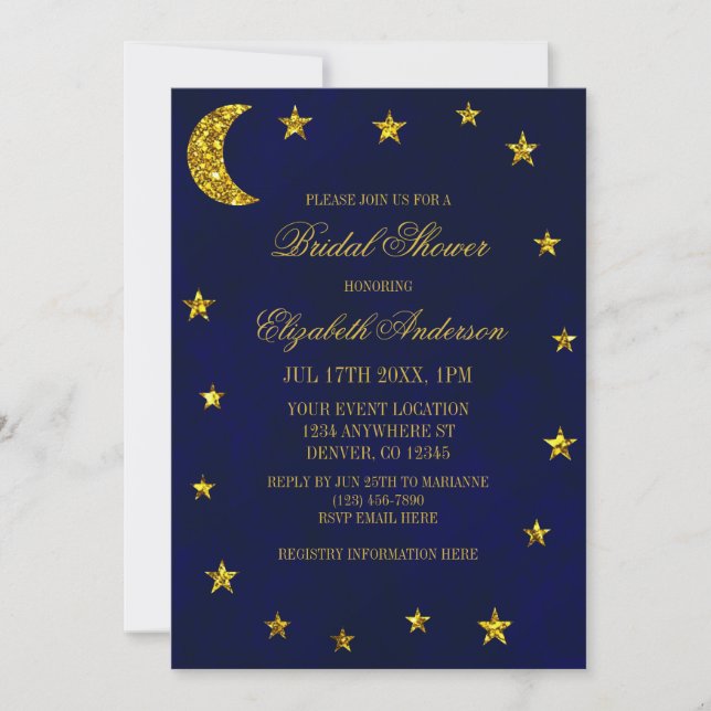 Celestial Night Sky Bridal Shower Invitation (Front)