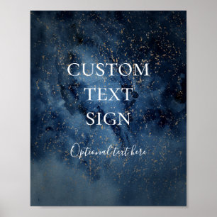 Celestial Night Sky   Gold Cards and Gifts Custom Poster