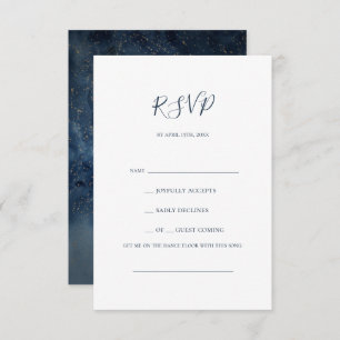 Celestial Night Sky   Gold Song Request RSVP Card