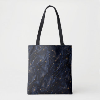 Celestial Night Sky Gold Stars Astrology Gift Tote Bag