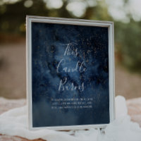 Celestial Night Sky | Gold This Candle Burns Sign