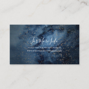 Celestial Night Sky   Gold Wedding Website Enclosure Card