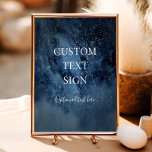 Celestial Night Sky | Silver Cards & Gifts Custom Poster<br><div class="desc">This celestial night sky | silver cards & gifts custom poster is perfect for your enchanted under-the-stars wedding. The dark navy blue watercolor sky, dotted with silver stars, will set the tone for your evening boho outdoor wedding. Personalise it as you wish or keep it as is. Be sure to...</div>