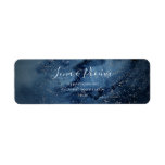 Celestial Night Sky | Silver Return Address Label<br><div class="desc">This celestial night sky | silver return address label is perfect for your enchanted under-the-stars wedding. The dark navy blue watercolor sky, dotted with silver stars, will set the tone for your evening boho outdoor wedding. Personalise it as you wish or keep it as is. Be sure to look through...</div>