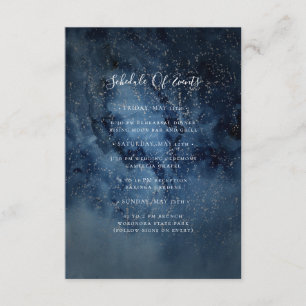 Celestial Night Sky   Silver Schedule of Events Enclosure Card