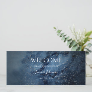 Celestial Night Sky   Silver Seating Chart Header