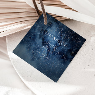 Celestial Night Sky   Silver Thank You Favour Tags