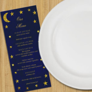 Celestial Night Sky Wedding Menu