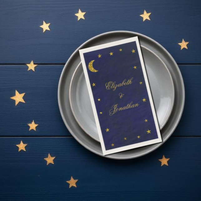 Celestial Night Sky Wedding Napkins (Creator Uploaded)
