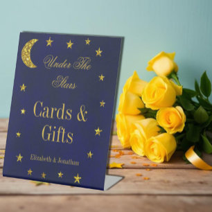 Celestial Night Sky Wedding Pedestal Sign