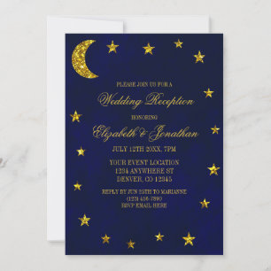 Celestial Night Sky Wedding Reception Invitation