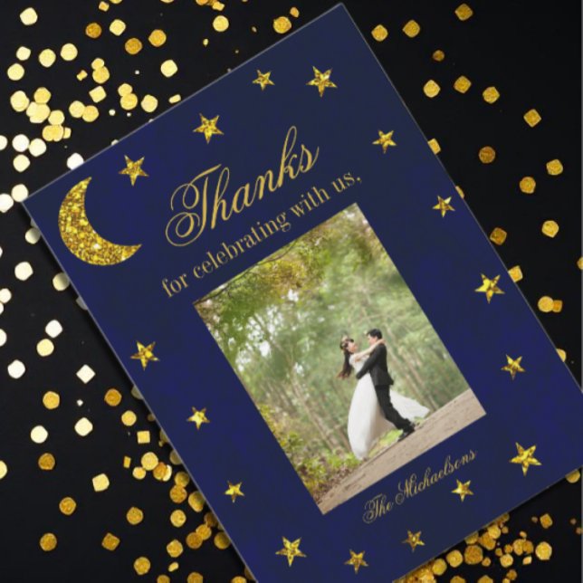 Celestial Night Sky Wedding Thank You Card (Creator Uploaded)