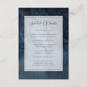Celestial Night Sky With Frame Schedule of Events Enclosure Card