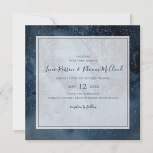 Celestial Night Sky With Frame Square Wedding Invitation