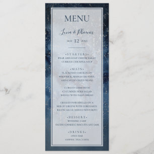 Celestial Night Sky With Frame Wedding Dinner Menu