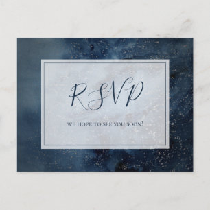 Celestial Night Sky With Frame Wedding RSVP Postcard