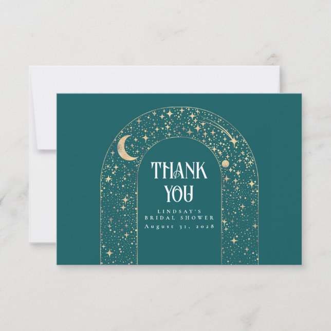 Celestial Night Stars Elegant Thank You (Front)