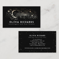 Celestial Night Stars Moon Black Cosmos Mystic