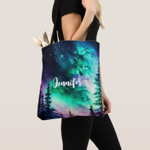 Celestial Northern Lights Wedding Tote Bag