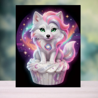 Celestial Nursery Guardian Fox Cub Poster | Cosmic