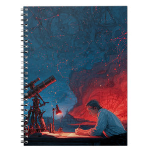 Celestial Observer Red Blue Star Map Notebook