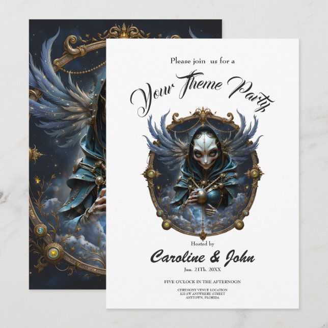 Celestial Oracle – Guardian Between the Stars.  Invitation (Front/Back)