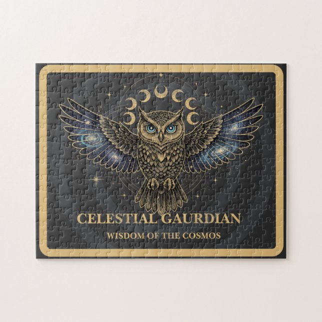 Celestial Owl Cosmic Guardian Jigsaw Puzzle (Horizontal)
