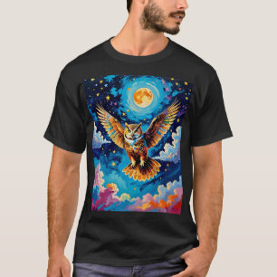 Celestial Owl in Starry Skies Tee