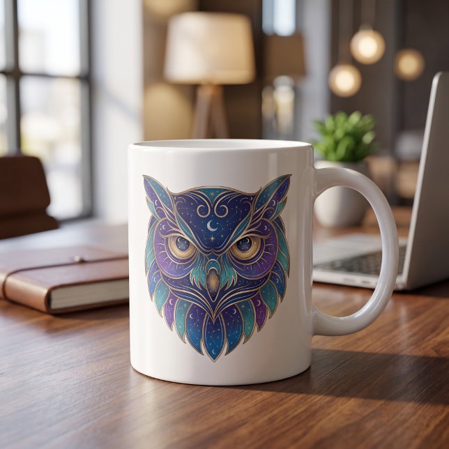 Celestial Owl Mug Luxury Line Art (Creator Uploaded)
