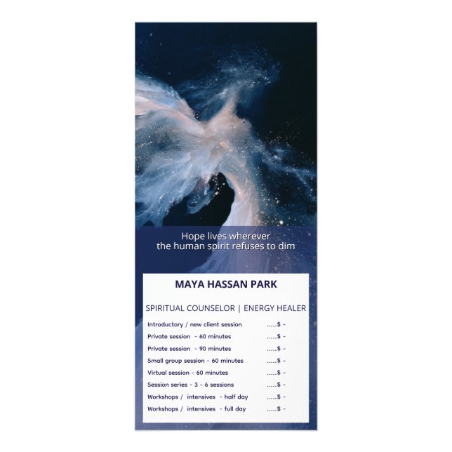 Celestial Passage | Winged Angel Rack Card (Front)