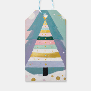 Celestial Pastel Christmas Tree Gift Tags