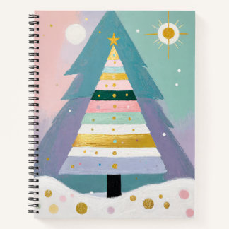 Celestial Pastel Christmas Tree Notebook