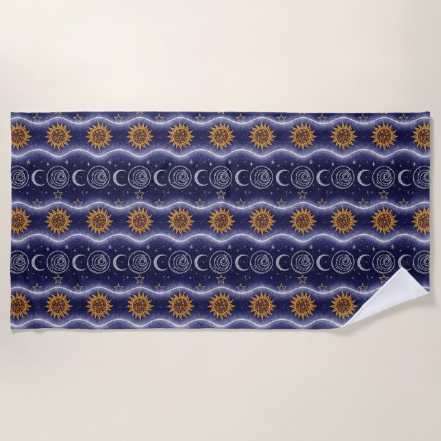 Celestial pattern beach towel (Front)