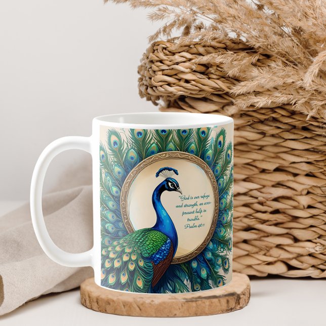 Celestial Peacock Bloom Bible Verse  Coffee Mug (Creator Uploaded)