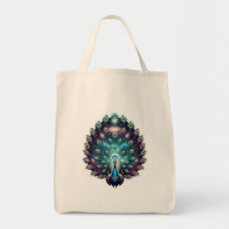 Celestial Peacock Double-Sided Tote Bag