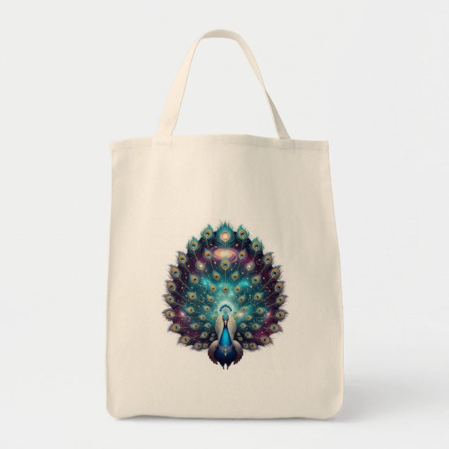 Celestial Peacock Double-Sided Tote Bag (Front)