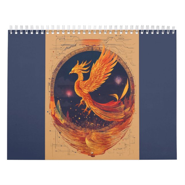"Celestial Phoenix Tattoo Design  Calendar (Cover)