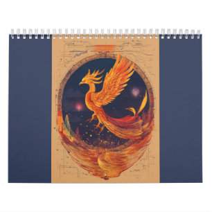 "Celestial Phoenix Tattoo Design  Calendar