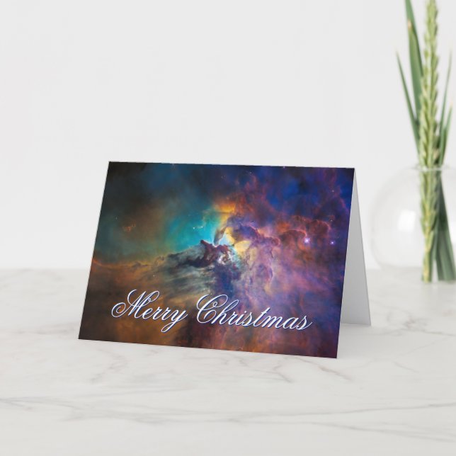 Celestial Photo Lagoon Nebula Holiday Card (Front)