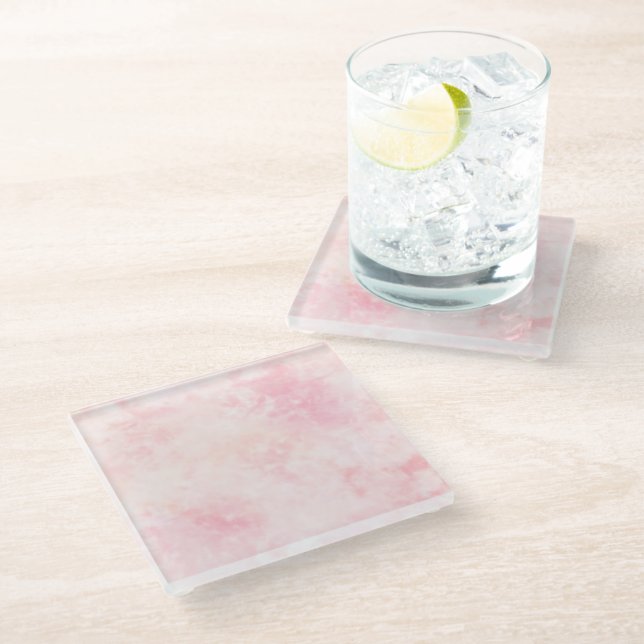  Celestial Pink Nebula Glass Coaster (Angled)