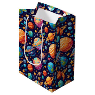 Celestial Planets and Stars Medium Gift Bag