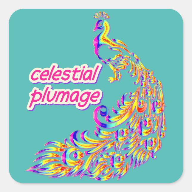 celestial plumage square sticker (Front)