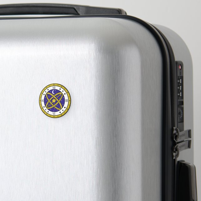 Celestial Pocket Watch Vector Graphic with Golden Magnet (In Situ (Luggage))