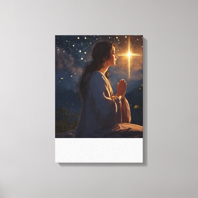 Celestial Prayer: Spiritual Night Sky Canvas Art" Print (Front)