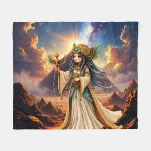 Celestial Priestess of the Golden Pyramid. Fleece Blanket