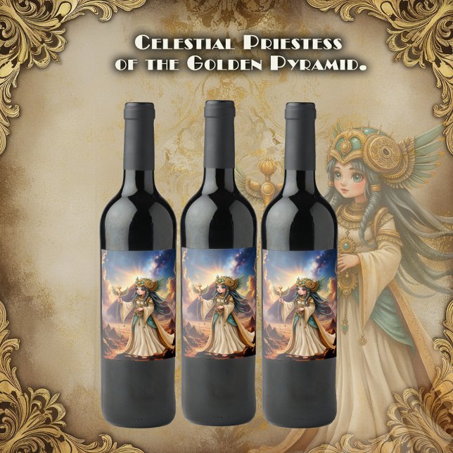 Celestial Priestess of the Golden Pyramid. Wine Label (Creator Uploaded)